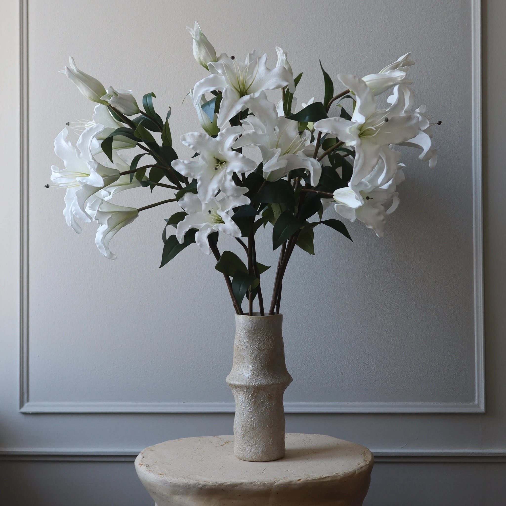 Large Three Head Lily Flower in White from Botané